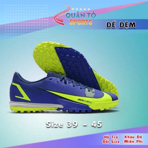Giày Bóng Đá Nike Mercurial Vapor 14 Academy Bản Đế Đệm TF Xanh Than