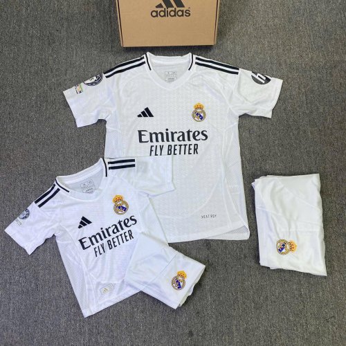 Bộ Bóng Đá Real Madrid Trẻ Em Sân Nhà 24/25 Trắng