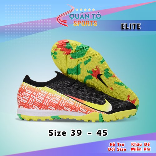 Giày Bóng Đá Nike Mercurial Vapor 16  Elite V1 Đế Đệm TF Đen Vini