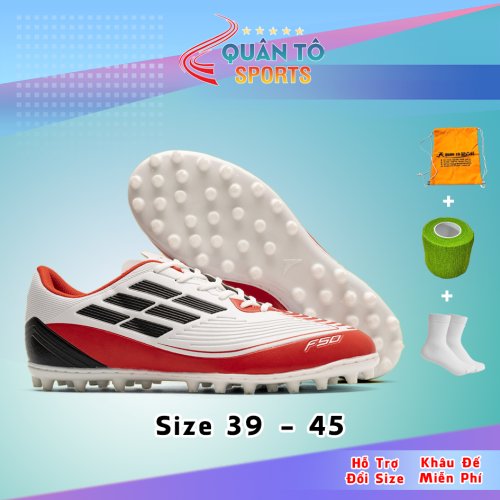 Giày Bóng Đá VN F50  Đệm Eva Trắng Đỏ MG