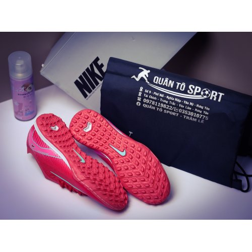 Giày Bóng Đá Nike Mercurial VAPOR 16 PRO Đế Đệm Cổ Lửng TF Đỏ Vạch Xanh