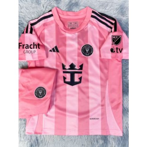 Bộ Bóng Đá Inter Miami Trẻ Em Sân Nhà 2025 Hồng