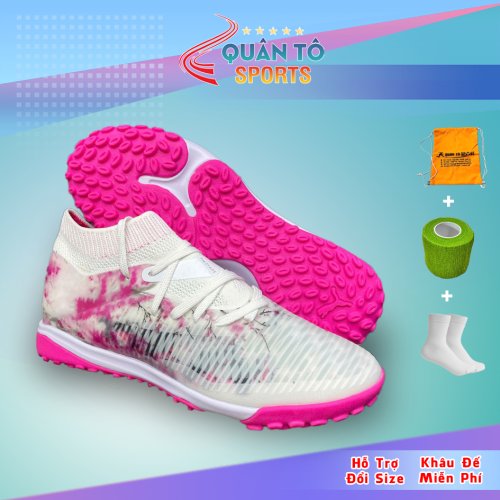 Giày Bóng Đá Puma Future 8 Ultimate  Hồng Cổ Lửng TF Hoa Anh Đào Trắng