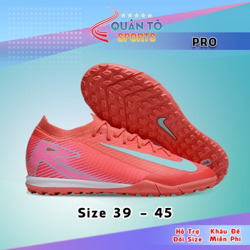 Giày Bóng Đá Nike Mercurial VAPOR 16 PRO Đế Đệm Cổ Lửng TF Đỏ Vạch Xanh