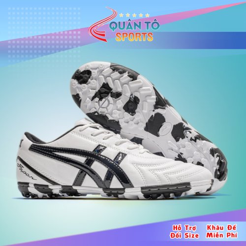 Giày Bóng Đá ATOM Trắng Viền Đen TF