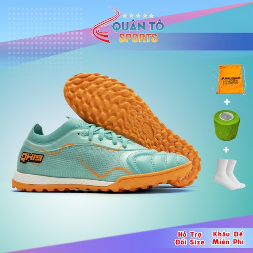 Giày Bóng Đá Wika QH19 Z-Vol Xanh Ngọc Cam TF