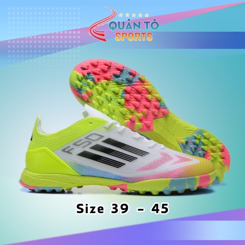 Giày Bóng Đá Adidas F50 ProCầu Vồng Chuối Lưỡi Gà Dời HQ TF