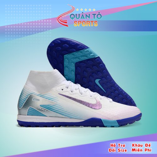 Giày Bóng Đá Nike Mercurial Superfly 10 Elite Cổ Cao TF Trắng Hologram