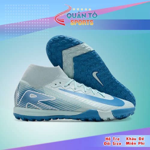 Giày Bóng Đá Nike Mercurial Superfly 10 Cổ Cao TF xanh