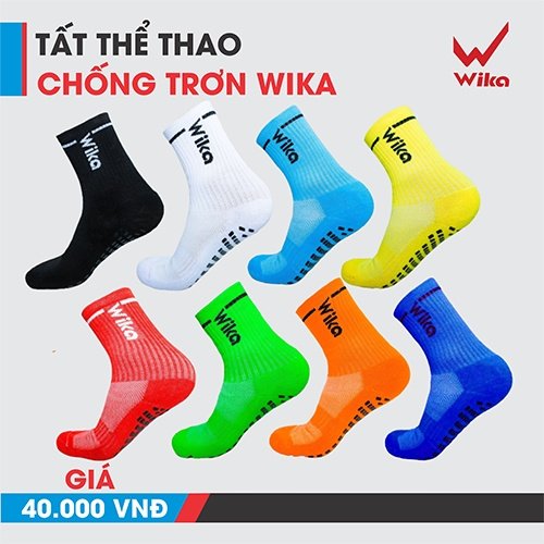 Tất Chống Trơn Bóng Đá Wika Màu Xanh Than