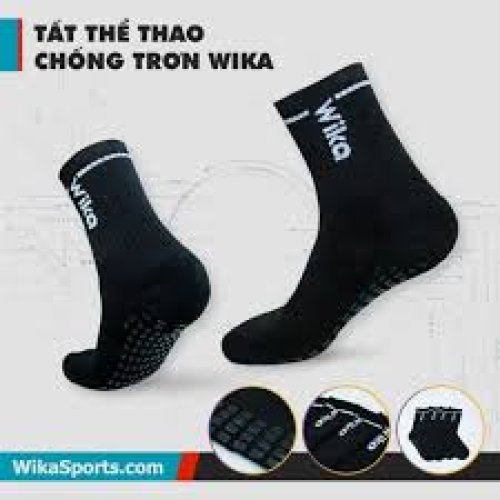 Tất chống trơn bóng đá Wika Màu Đen