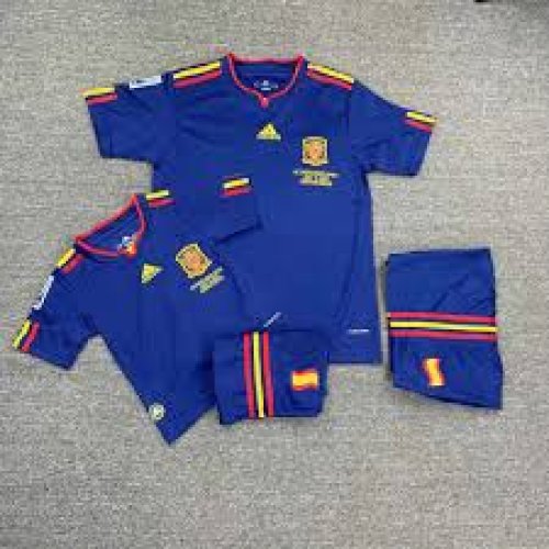 Bộ Bóng Đá Tây Ban Nha Xanh Trẻ Em Retro 2010