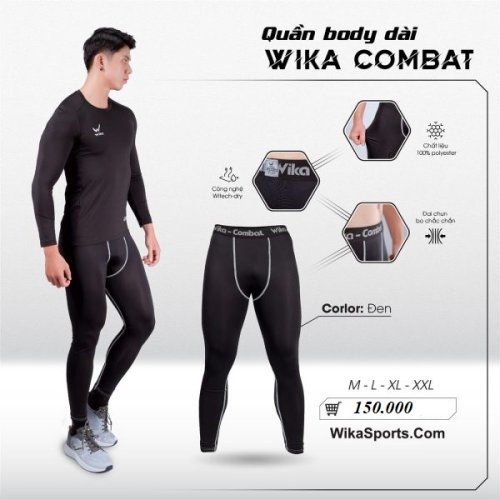 Quần Body Giữ Nhiệt Wika Combat Đen