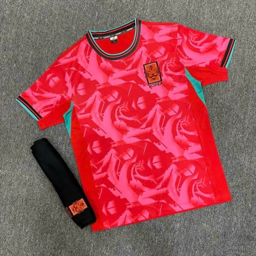 Bộ Bóng Đá Hàn Quốc Đỏ Trẻ Em Sân Nhà 2024 Đỏ Hồng