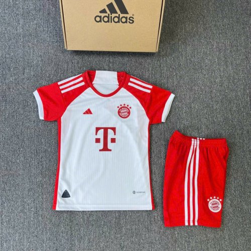 Bộ Bóng Đá Beyern Munich Trẻ Em Sân Nhà 24/25 Đỏ Trắng
