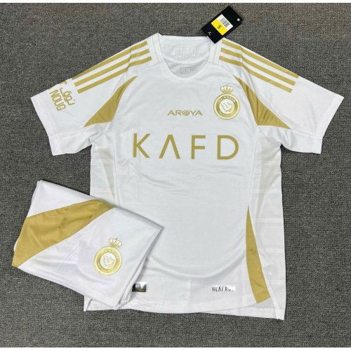 Bộ Bóng Đá Al Nassr Sân Khách 25/26 Trắng Viền Vàng