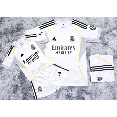Bộ Bóng Đá Real Madrid Trẻ Em Sân Nhà 25/26 Trắng