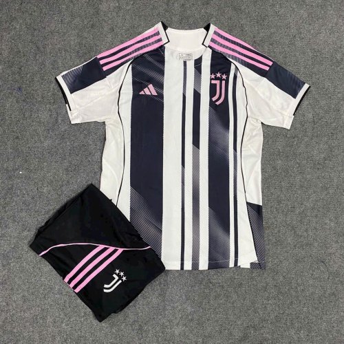 Bộ Bóng Đá Juventus Sân Nhà 25/26 Trắng Kẻ Đen