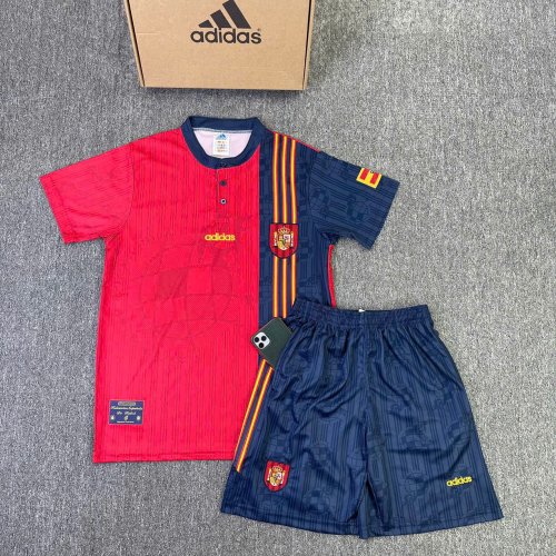 Bộ Bóng Đá Tây Ban Nha Retro 1996 Đỏ