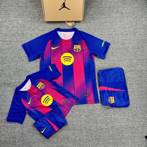 Bộ Bóng Đá Barca Trẻ Em SN 25/26 Đỏ Xanh