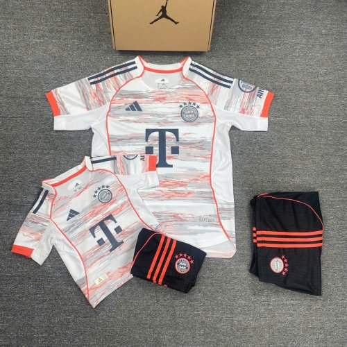 Bộ Bóng Đá Bayern Munich Trắng Cam Trẻ Em SK 25/26