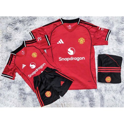 Bộ Bóng Đá Manchester United Đỏ Trẻ Em SN  25/26