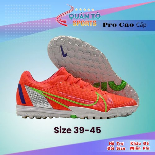 Giày Bóng Đá Mecurio Vapor 14 Pro Đinh TF Đỏ Vạch Xanh