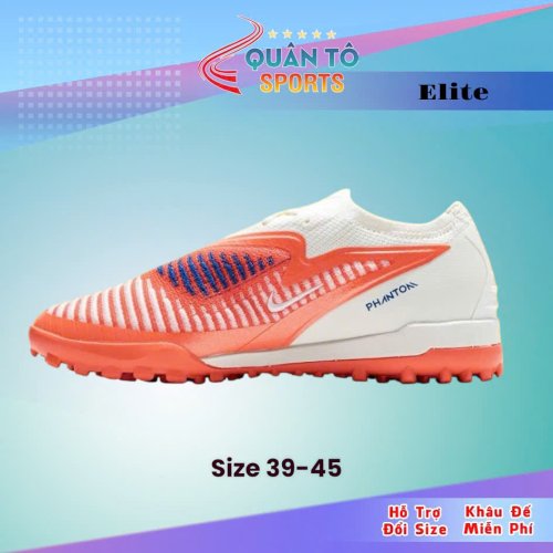 Giày Bóng Đá Nike Phantom 6 Elite Cam Đỏ Gót Trắng Cổ Lửng HQ TF