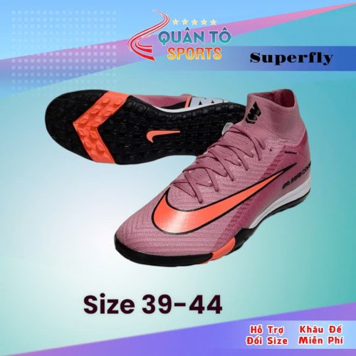 Giày Bóng Đá Nike Mercurial Superfly 10 Elite Cổ Cao TF Hồng Vạch Cam