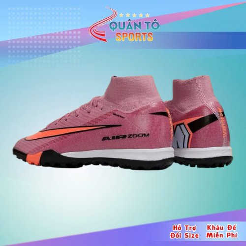 Giày Bóng Đá Nike Mercurial Superfly 10 Elite Cổ Cao TF Hồng Vạch Cam