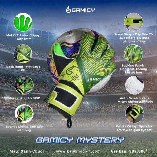 Găng tay thủ môn Gamicy Mystery - Xanh Đen
