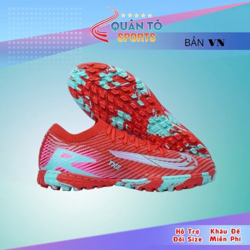 Giày Bóng Đá Việt Nam Vapor 16 Elite Đỏ Vạch Xanh Ngọc TF