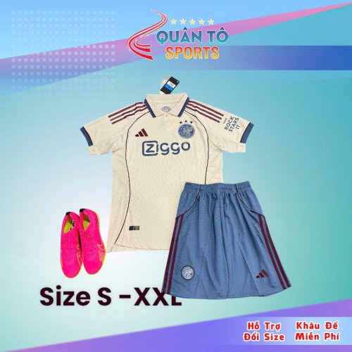 BỘ Bóng Đá Ajac SK 25-26 Xám Xanh