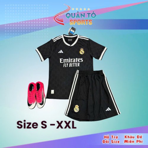 Bộ Bóng Đá Real madrid 2025 Đen
