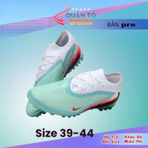 Giày Bóng Đá Nike Phantom 6 Pro United Xanh Ngọc Gót Cam Cổ Lửng TF