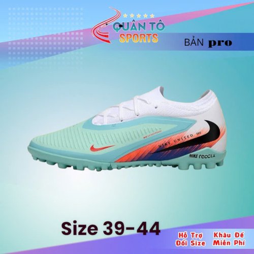 Giày Bóng Đá Nike Phantom 6 Pro United Xanh Ngọc Gót Cam Cổ Lửng TF