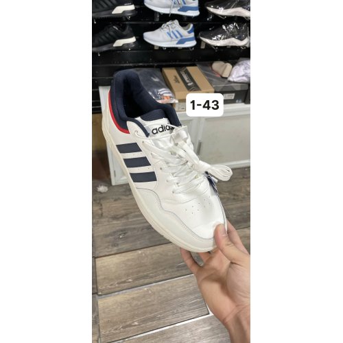 Giày Thể Thao Adidas Trắng Viền Xanh Than