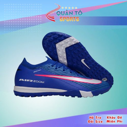 Giày Bóng Đá Trẻ Em Nike Mercurial Vapor 16 Elite Xanh Coban Vạch Trắng TF