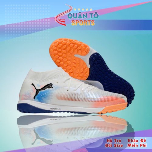 Giày Bóng Đá Puma Future 8 Ultimate Trắng Cam Cổ Cao TF
