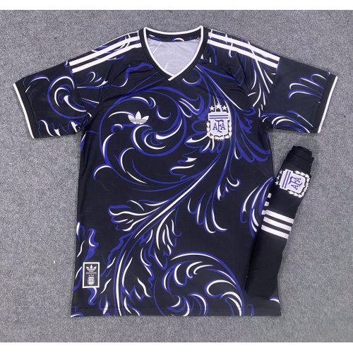 Bộ Bóng Đá Argentina Đen Hoa Văn 2026