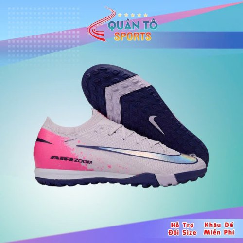 Giày Bóng Đá Nike Mercurial VAPOR 16 Ellit Đế Đệm Cổ Lửng TF TÍM GÓT HỒNGG