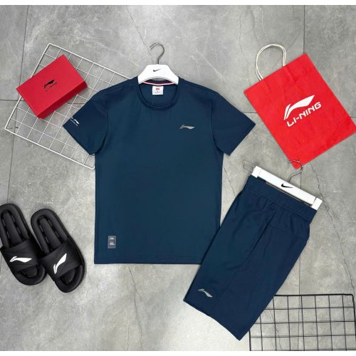 BỘ LI-NING KHÔNG CỔ -XANH VỊT 9055