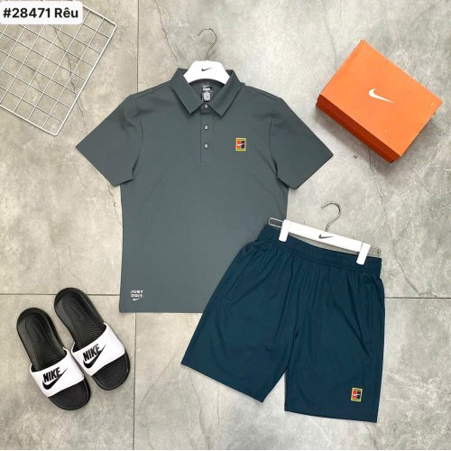 Bộ Thể Thao Có Cổ Nike 28471 Xám Xanh