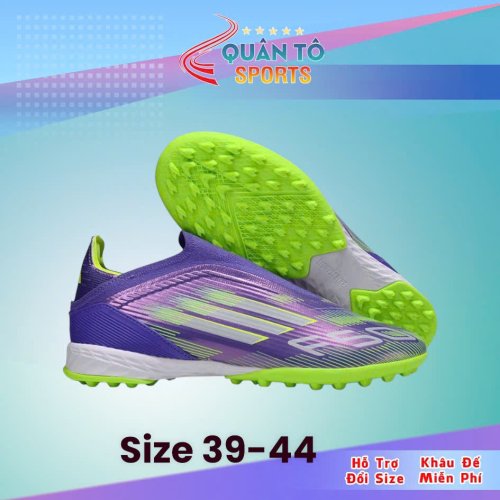 Giày Bóng Đá Adidas F50 Elite Tím Vạch Xanh Lá TF KHÔNG DÂY
