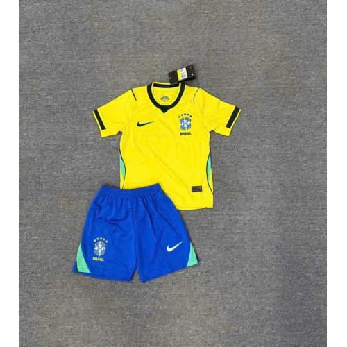 Bộ Bóng Đá Brazil VàngTrẻ Em Worlcup 2026 Sân Nhà