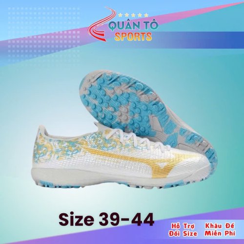 Giày Bóng Đá Mizuno Alpha III Elite João Felix Trắng Xám Vàng Cổ Lửng,,,