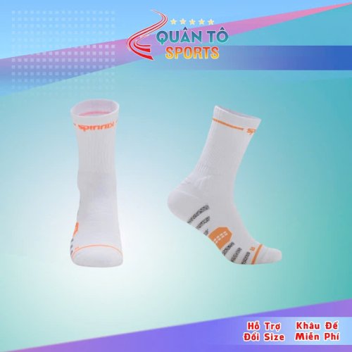 Tất Thể Thao Chuyên Nghiệp Spinnix ProX Trống Trơn Trắng Cam