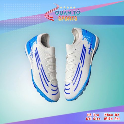 Giày Bóng Đá Mercurial Vapor 16 Elite Việt Nam Vải Dệt TF - Trắng Gót Xanh Biển