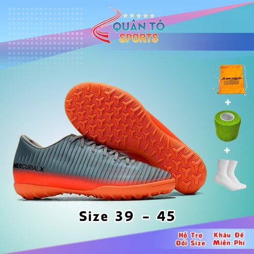 Giày Bóng Đá Mercurial Vic 6 TF Xám Cam CR7