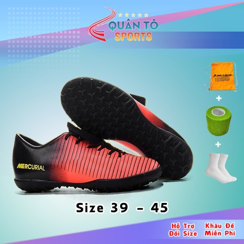Giày Bóng Đá Mercurial Vic 6 TF Đỏ Gót Đen